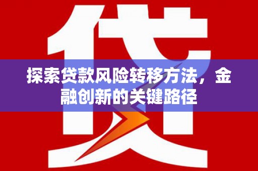 富川探索贷款风险转移方法，金融创新的关键路径