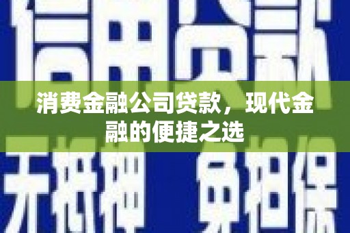 富川消费金融公司贷款，现代金融的便捷之选