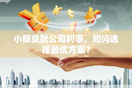 富川小额贷款公司利率，如何选择最优方案？