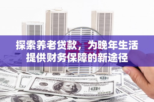 富川探索养老贷款，为晚年生活提供财务保障的新途径
