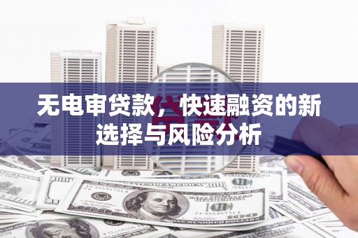 富川无电审贷款，快速融资的新选择与风险分析