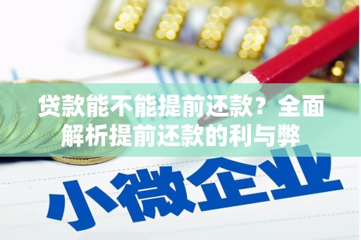 富川贷款能不能提前还款？全面解析提前还款的利与弊