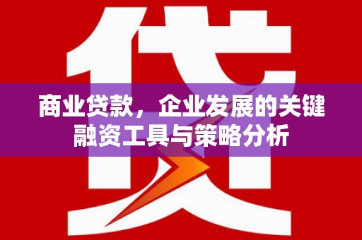 富川商业贷款，企业发展的关键融资工具与策略分析
