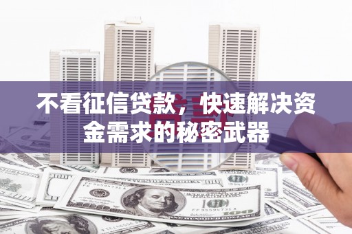 富川不看征信贷款，快速解决资金需求的秘密武器